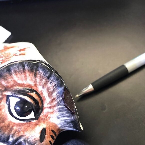 Owl Pitcher with Handle Unidentifiable Stamp Handwritten 33/215 Italy Vintage - Picture 7 of 9